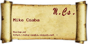 Mike Csaba névjegykártya