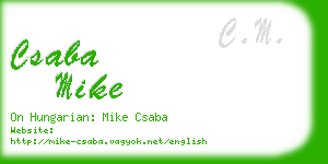 csaba mike business card